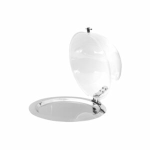 Display Polycarbonate Dome Cover with Stainless Steel Tray 400mm Round